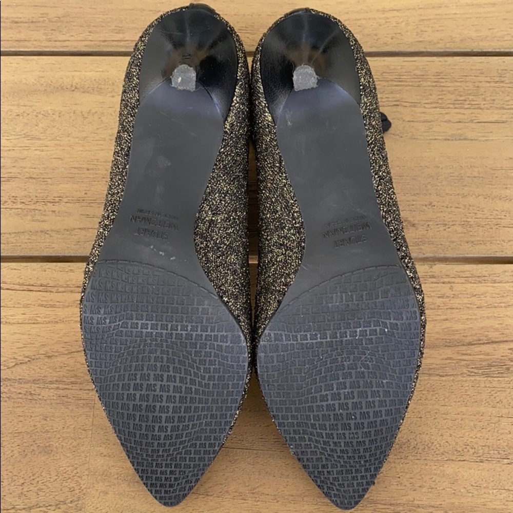 Stuart Weitzman Waverly Gold Sock Bootie - Picture 5 of 7
